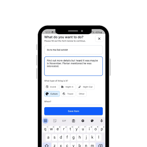 screenshot of IWDT mobile app